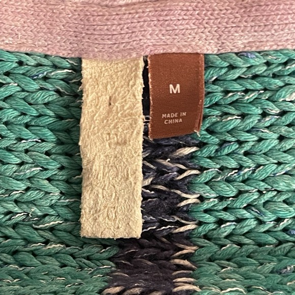 Anthropologie Pilcro Letterpress Fringed Cardigan Sweater Womens M Boho Artsy - Picture 9 of 9